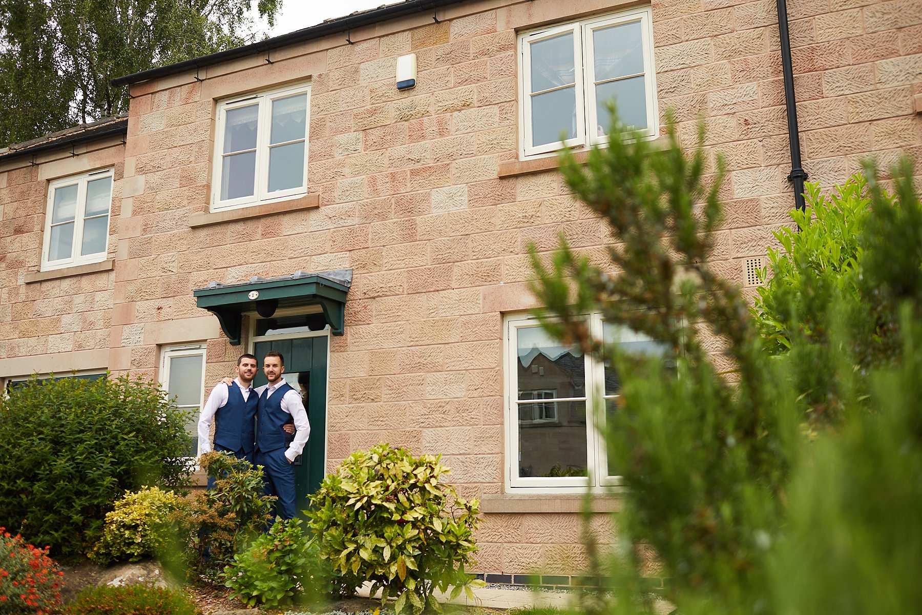 Groom getting ready to leave for venue